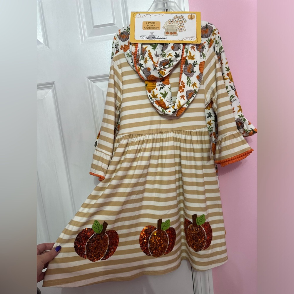 (Set of 2) girls thanksgiving/fall dresses